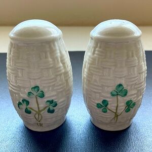 Belleek Salt & Pepper Shaker Set - Parian China